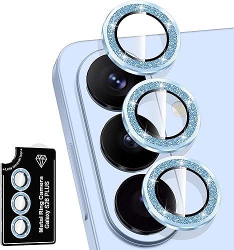 Miniatura 287 de Protector de lente de cámara para Samsung Galaxy S25 FE, cubierta individual de lente de vidrio templado con anillo de metal, [fuerte adsorción]