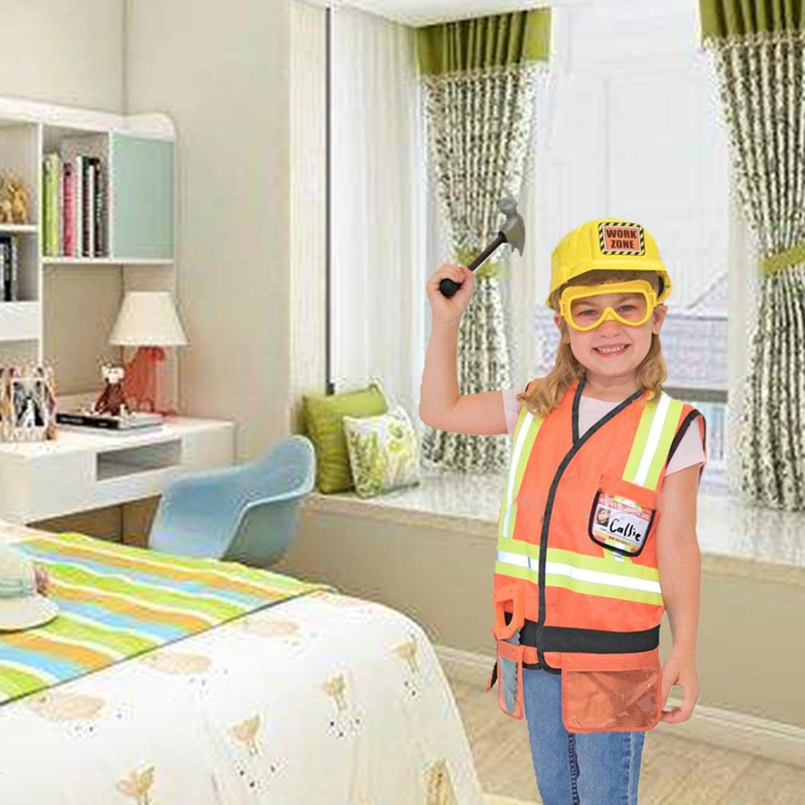 Costume Da Operaio Edile Per Ragazzi | Set Di Costumi Per Giochi Di Ruolo Da Operaio Ingegnere Da 5 Pezzi, Abbigliamento Per Esperienza Professionale,Set Di Uniformi Professionali | Kit Uniforme Cosp