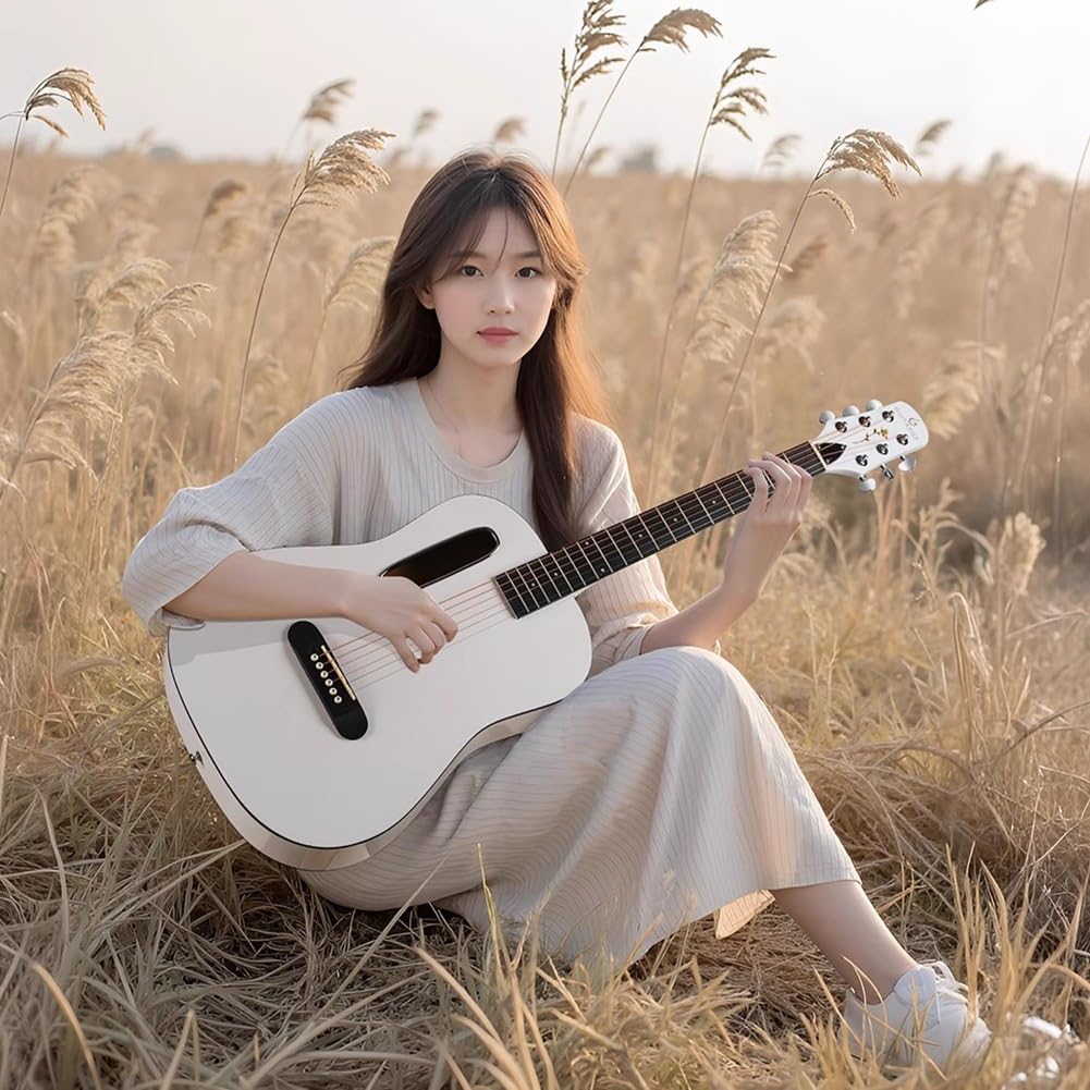 Guitarra acústica para principiantes con accesorios, instrumento de tamaño completo para aprender y practicar