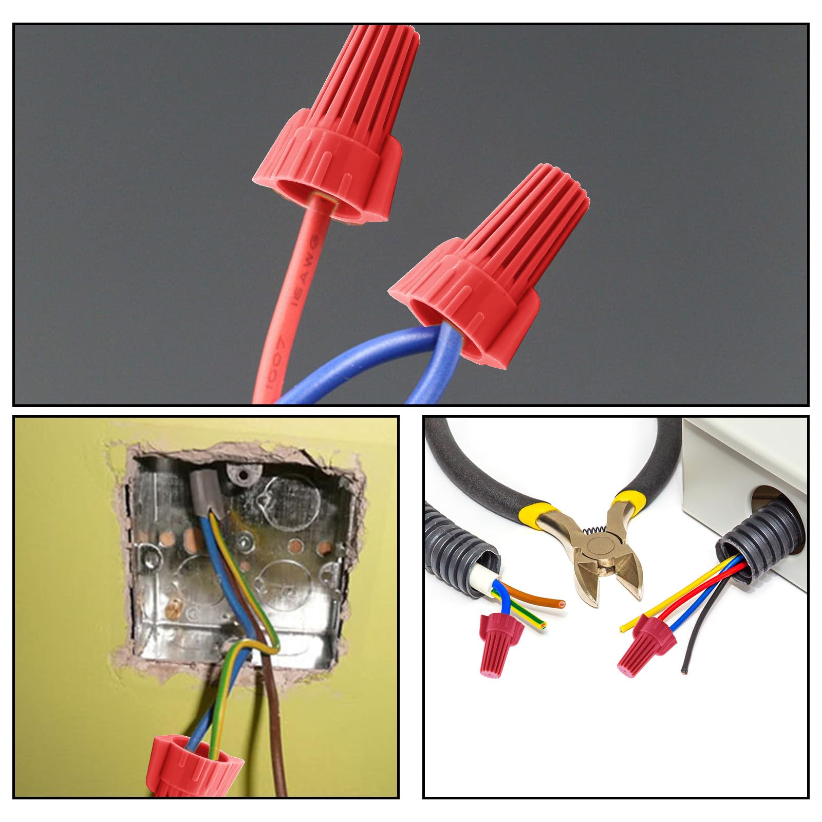 600pcs Red Wire Connectors Nuts, Winged Electrical Wire End | Meses Sin