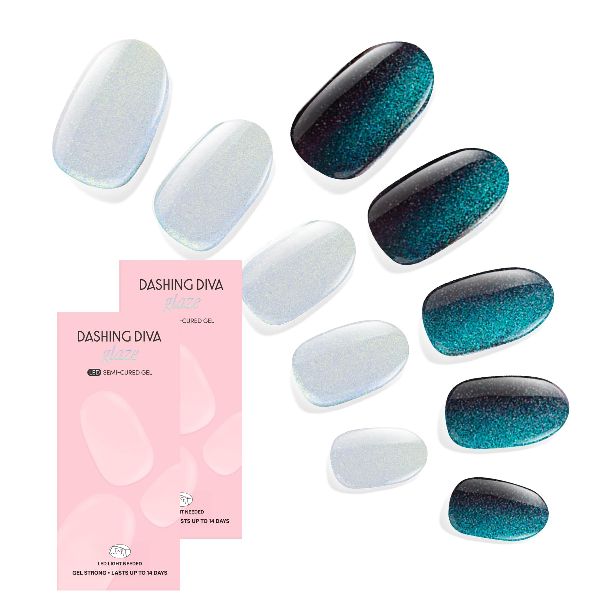 Amazon.com: Dashing Diva Glaze Nail Strip Duo - Mermaid Tail