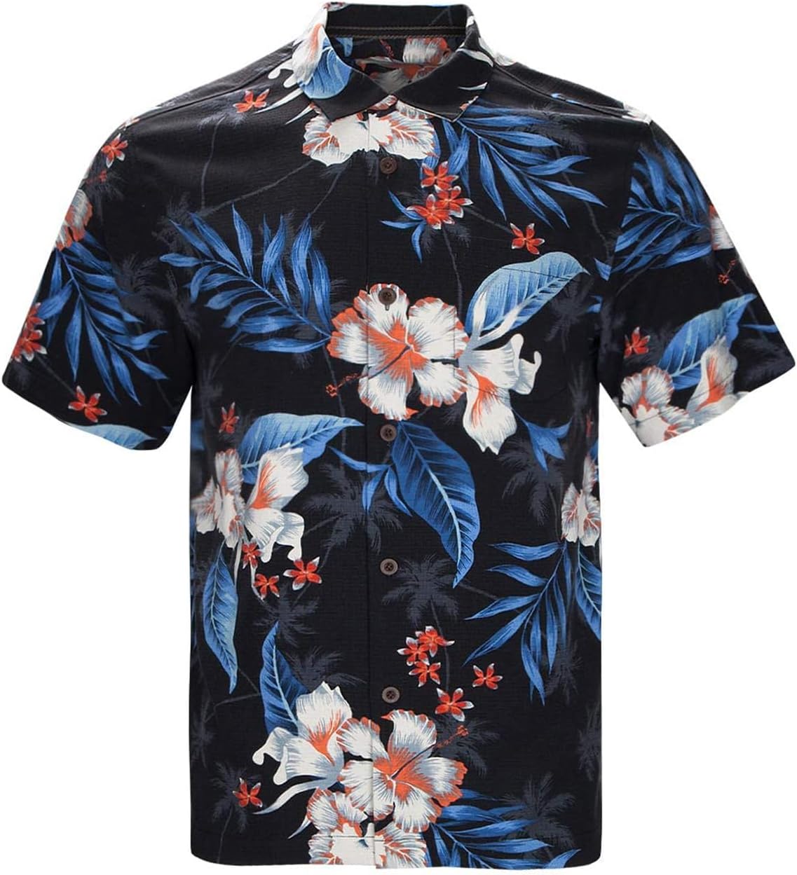 Mens Hawaiian Shirts Silk Short Sleeve Printed Beach Shirt Relaxed Fit Summer Tropical Shirts