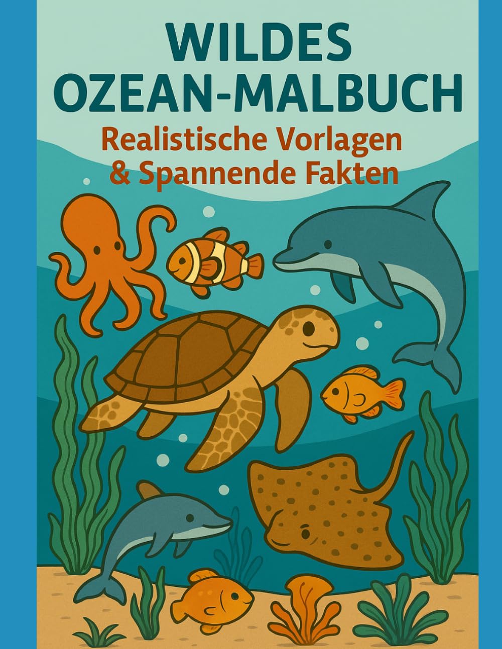 WILDES OZEAN-MALBUCH Realistische Vorlagen Spannende Fakten