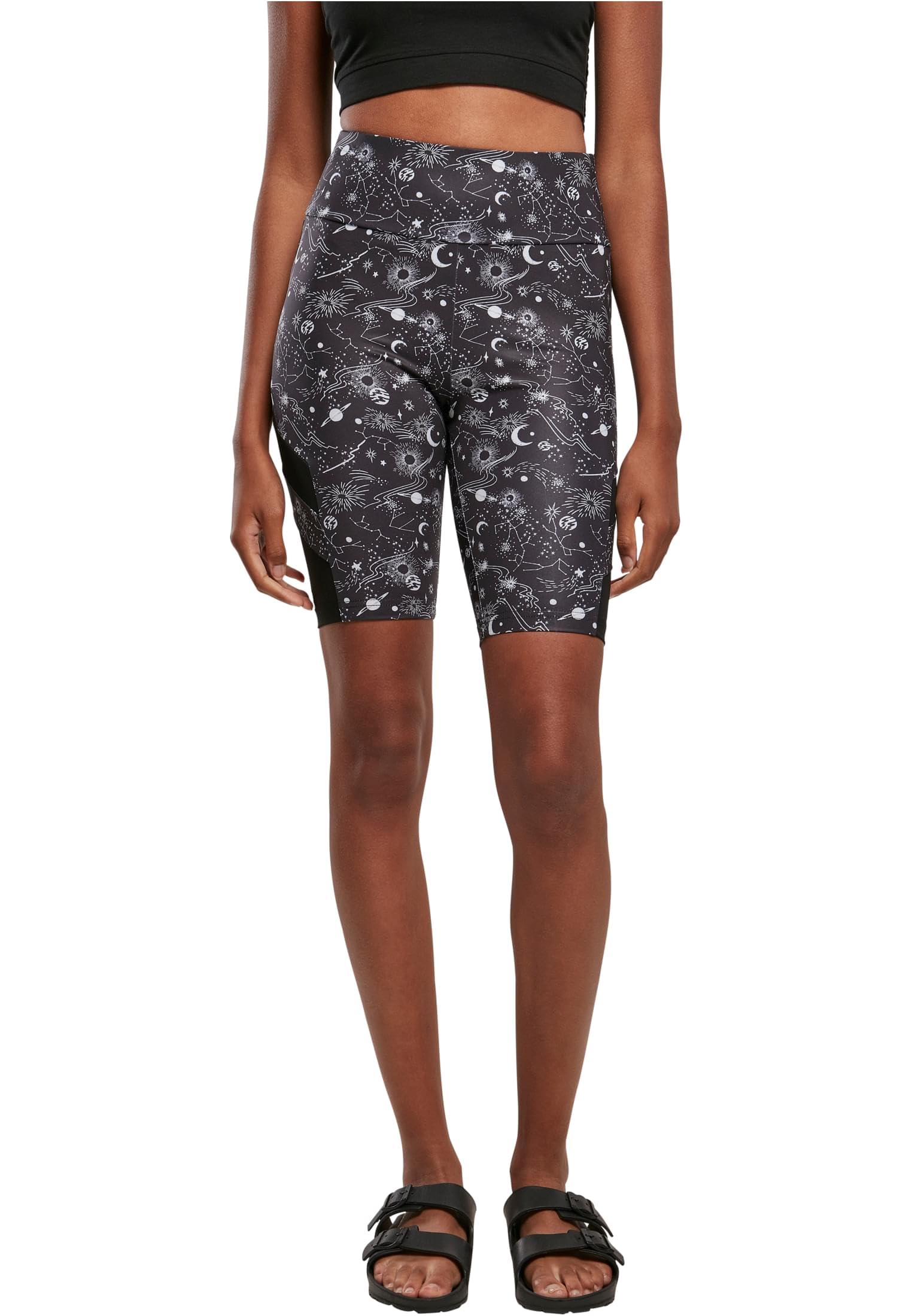 Urban Classics Women's Marron High Waist Thighs Aop Tech Mesh