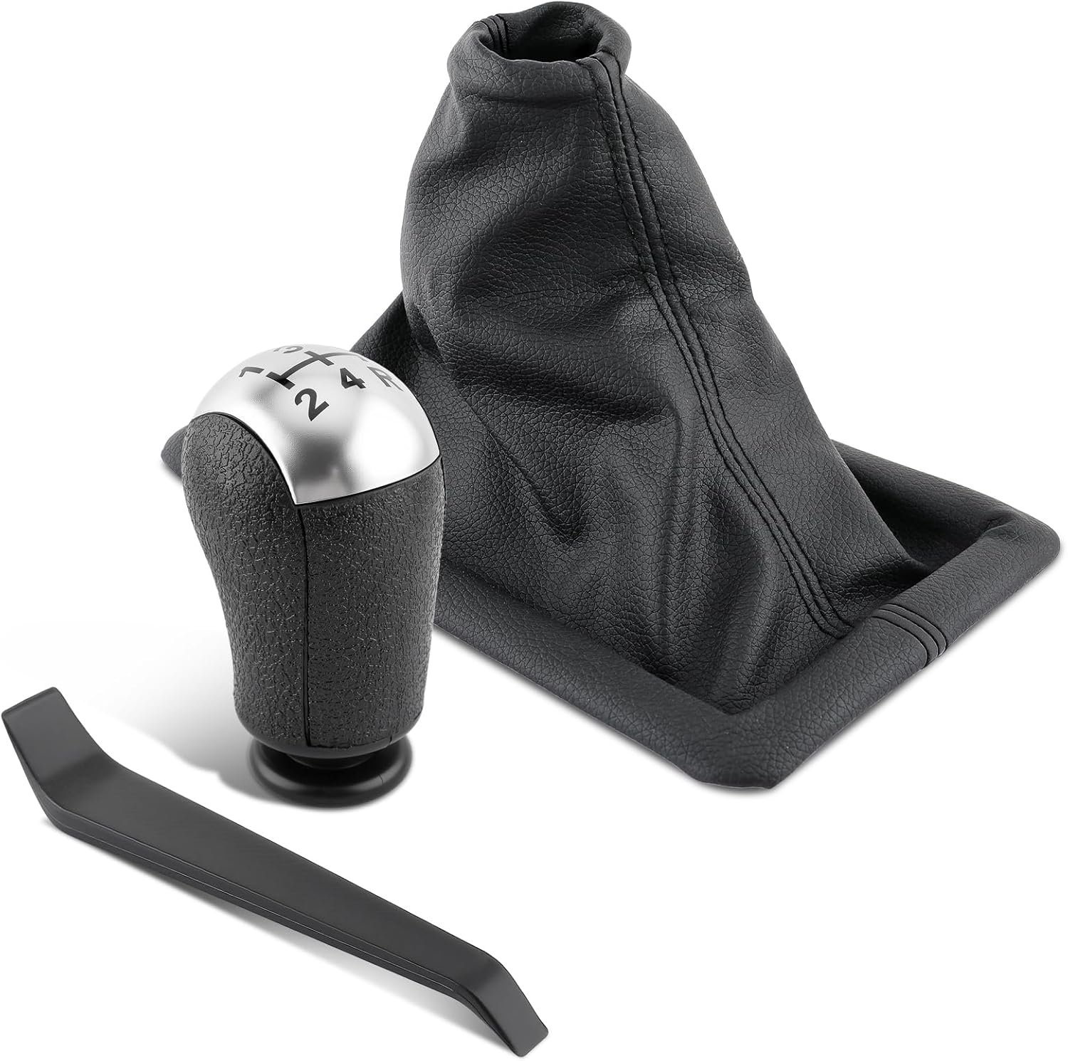 Carbhub 8R3Z-7277-AA Manual Transmission Shifter Boot Cover and 5 Speed Gear Shift Knob Compatible with Ford Mustang 2005 2006 2007 2008 2009 Replace 5R3Z-7213-BAA, 7R3Z-7277-AD, 6R3Z-7277-AA