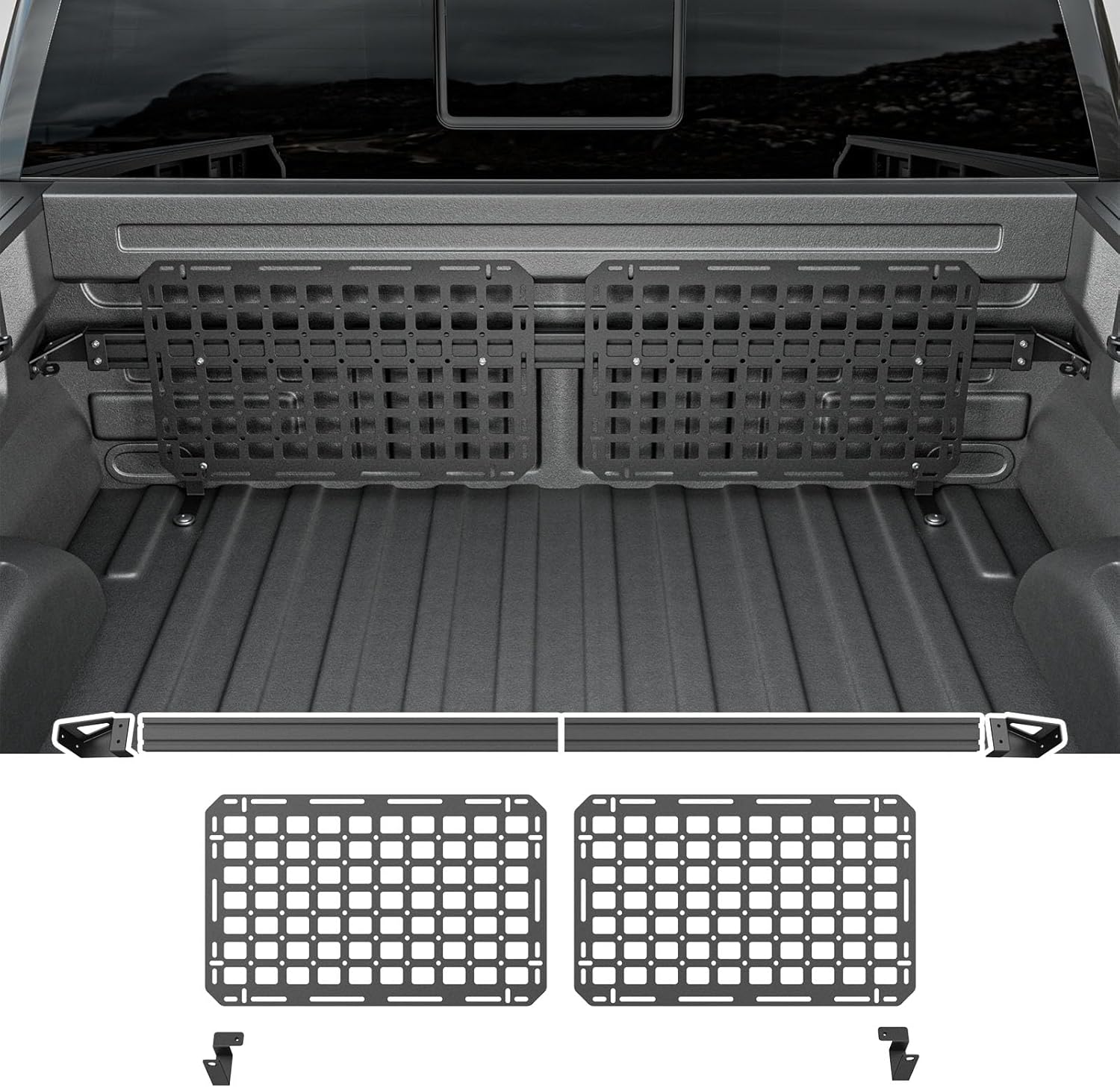 Front Molle Panel Compatible with 2015-2025 Ford F150 Truck Bed Molle Panel System Replacement for 2015-2025 Ford F-150 Accessories(Front Bed Molle Panel)