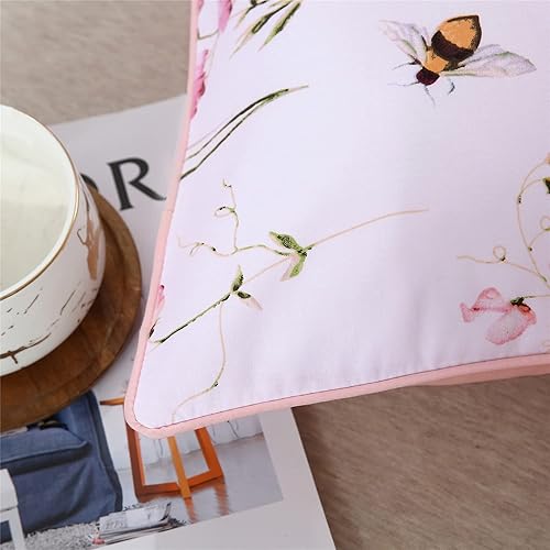 Miniatura 5 de YOU SA Juego de 2 fundas de almohada de algodón ultrasuave con estampado floral (estándar, color 5)