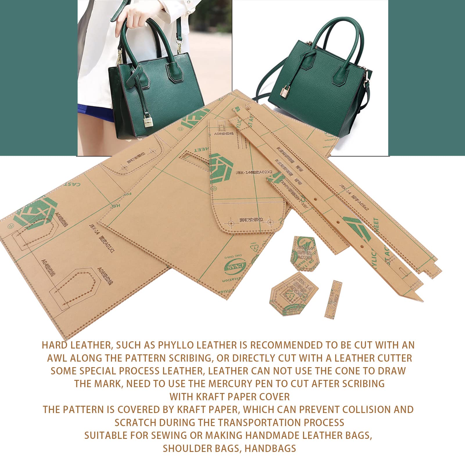 Handtasche Leder Muster Vorlage Acryl Schablone für die Herstellung von Schulter Tasche DIY Nähen Craft Ing Zubehör