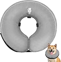 Vista 8 de Collar de cono de perro para perros pequeños, medianos y grandes después de la cirugía, collar inflable de recuperación de cuello de perrito