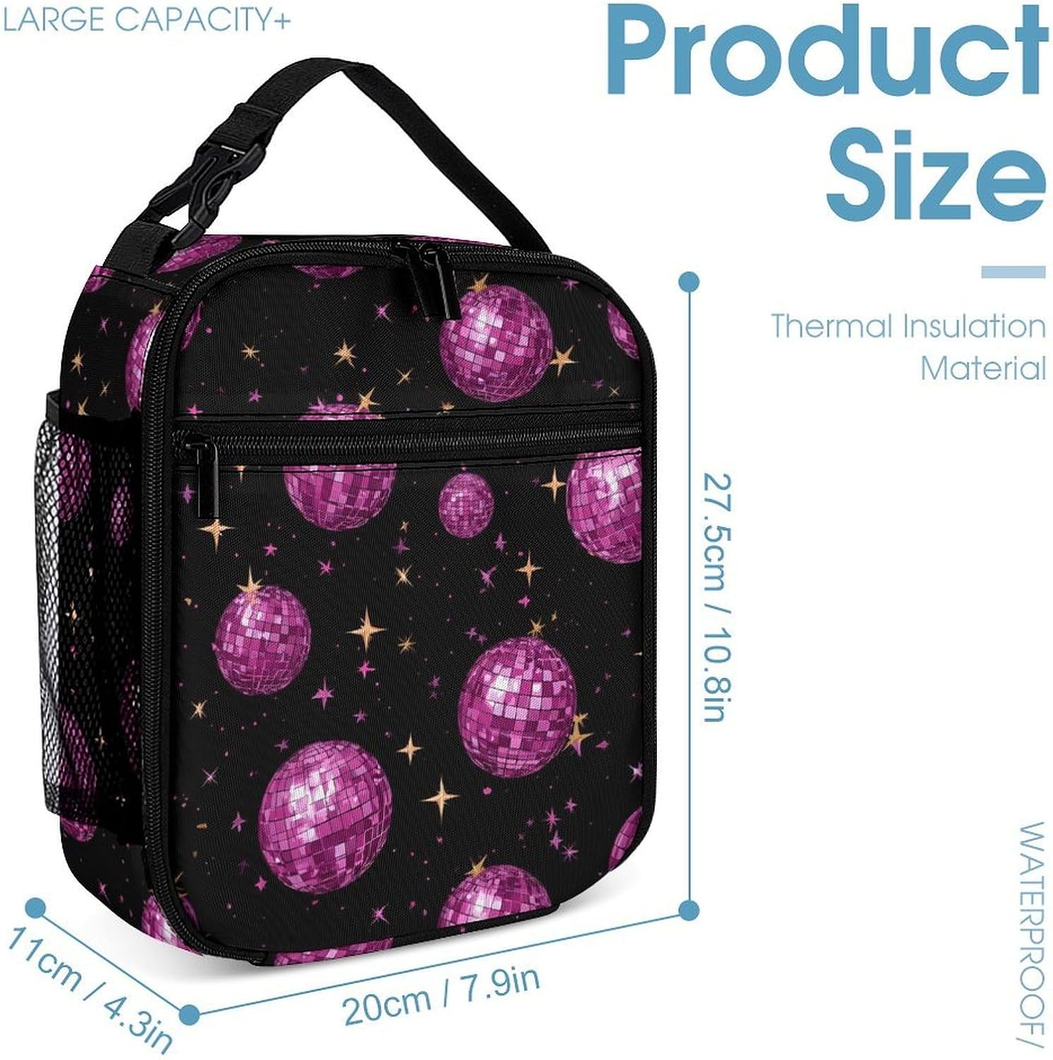 Disco Ball Novelty Backpack Set with Lunch Bag Pencil Cases image 4
