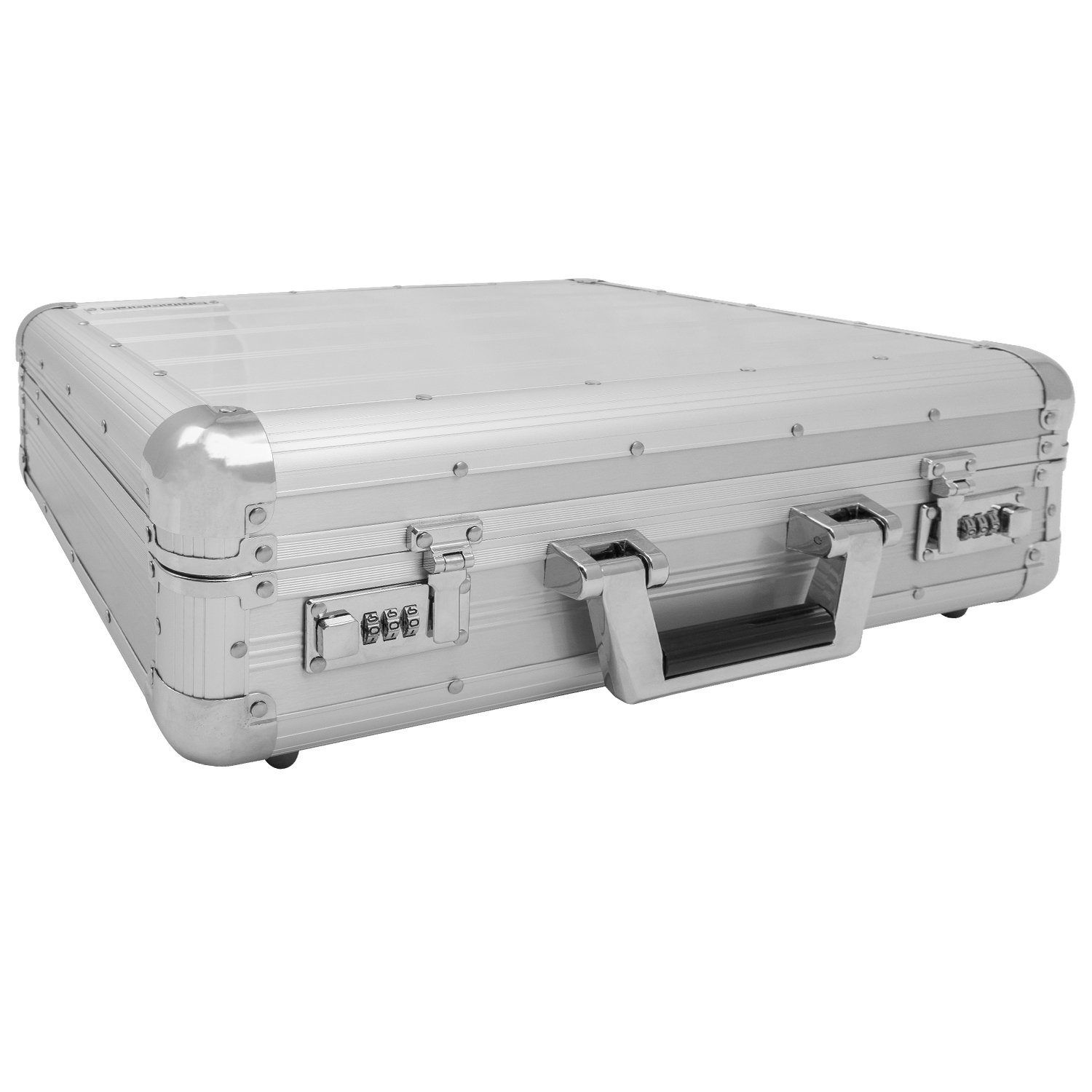 anndora Aktenkoffer Aluminium Attaché Koffer Silber - Zahlenschloss abschließbar