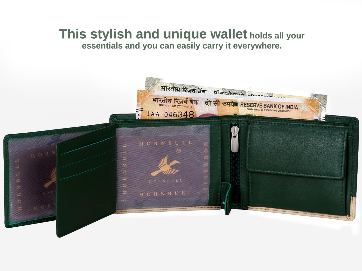HORNBULL Buttler Bottle Green Leather Wallet for Men | Wallets Men with RFID Blocking | Mens Wallet 4