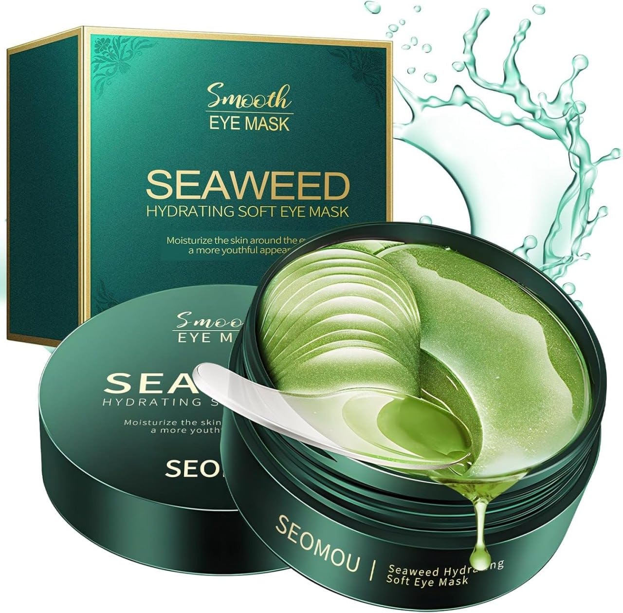 Whimsical SEAWEED eye Pads Against Dark Circles, Pack of 60 Collagen eye Pads for Puffiness, Mask, Anti-Ageing, Bags, Fine Lines and Wrinkles, Eye Care for Women and Men-image-16