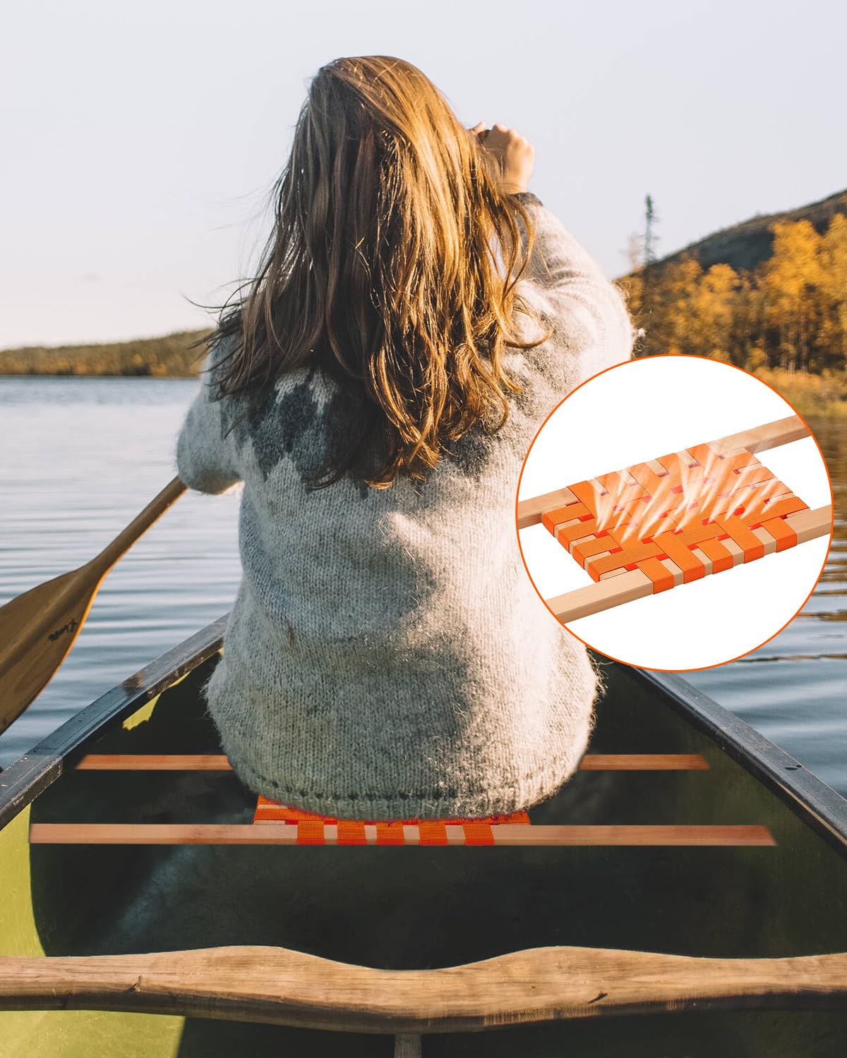 Juego de 2 asientos de canoa de madera de pino de 34 pulgadas con paletas de haya maciza de 32 pulgadas, ligero y ergonómico, accesorios de repuesto perfectos para canoa y kayak