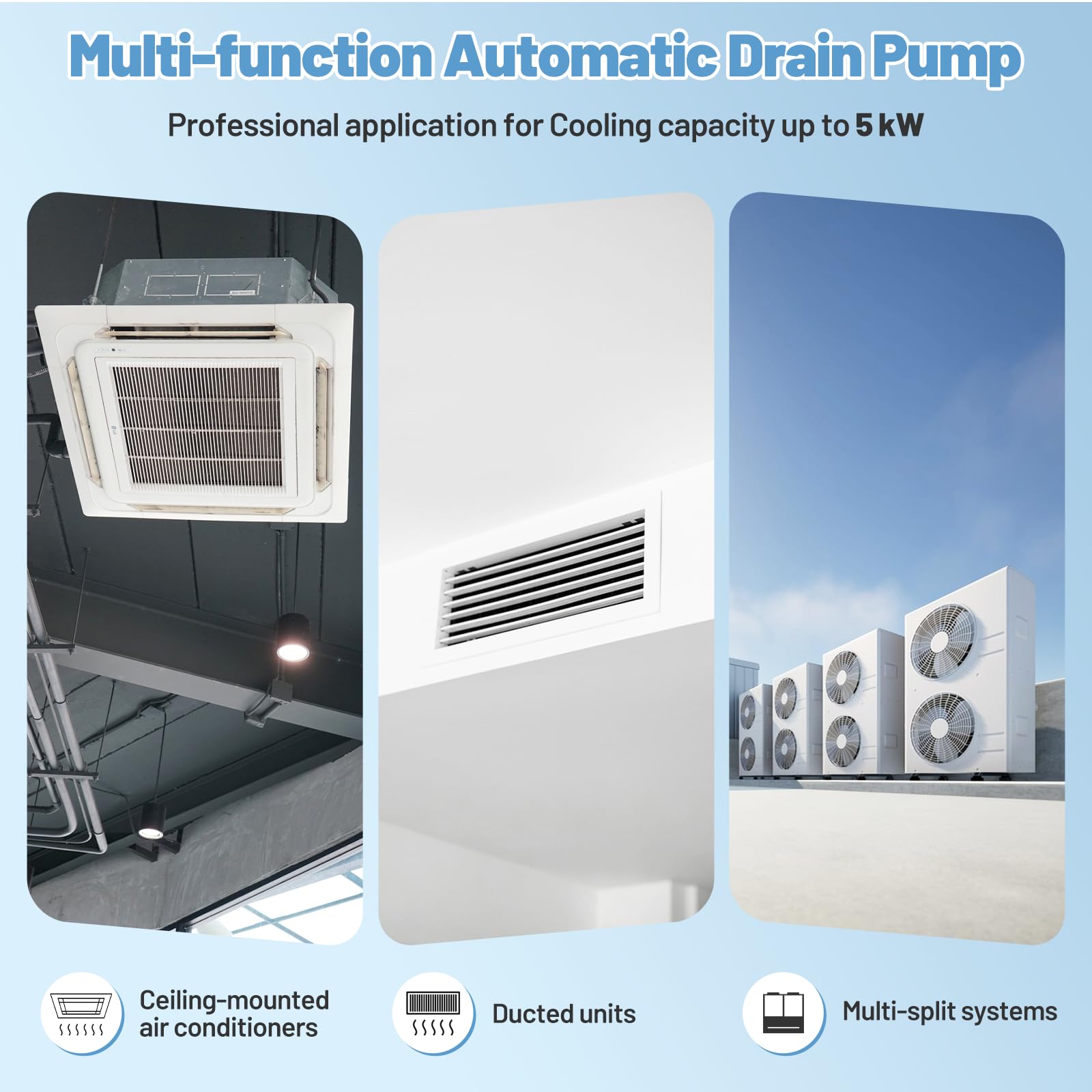 BAOSHISHAN Pompa a condensa da 24 l/h Mini pompa a condensa con capacità d'acqua da 60 ml, per aria condizionata da 5 kw