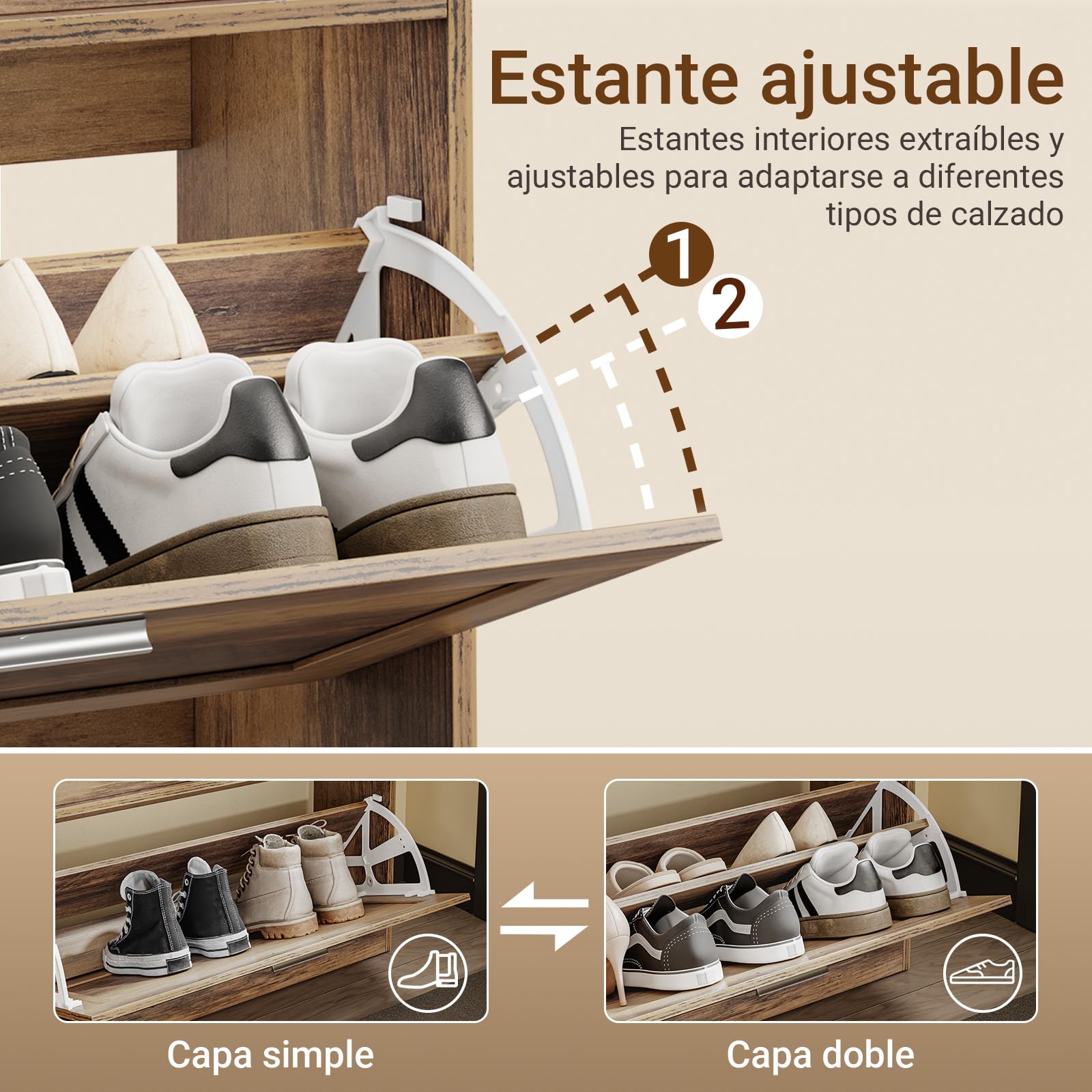 SoBuy Banco Zapatero con Asiento - Banco Almacenaje - Profundidad Ultrafina 24cm, Ideal para Espacios pequeños, Almacenamiento para Zapatos Talla 47 - FSR218-F