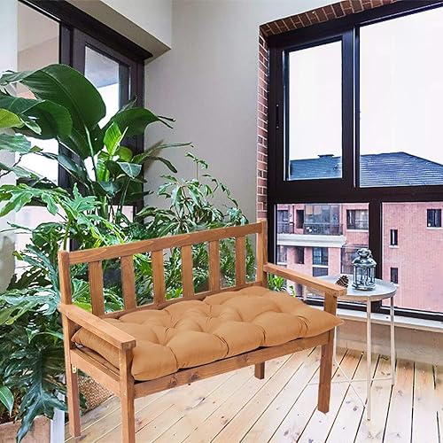 Miniatura 5 de Cojín de banco impermeable para exteriores, 48 x 20 pulgadas, cojín oscilante para muebles de patio, cojines de 3 plazas, para muebles de jardín,