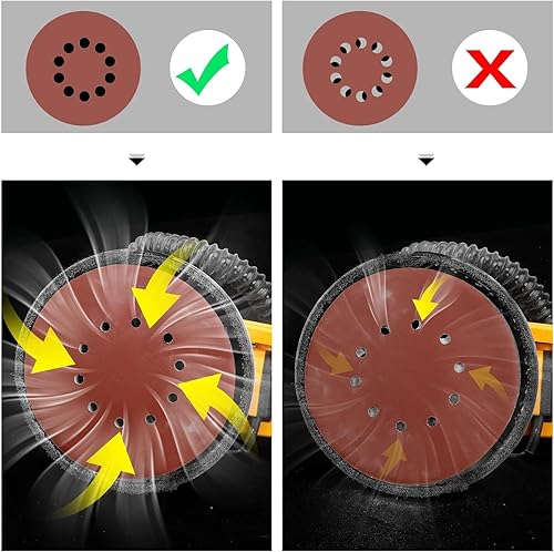 Miniatura 6 de ZHJAN Lijadora de paneles de yeso resistente (880 W) con vacío, lijadora eléctrica para paneles de yeso, 5 velocidades variables 1000-2100 RPM,