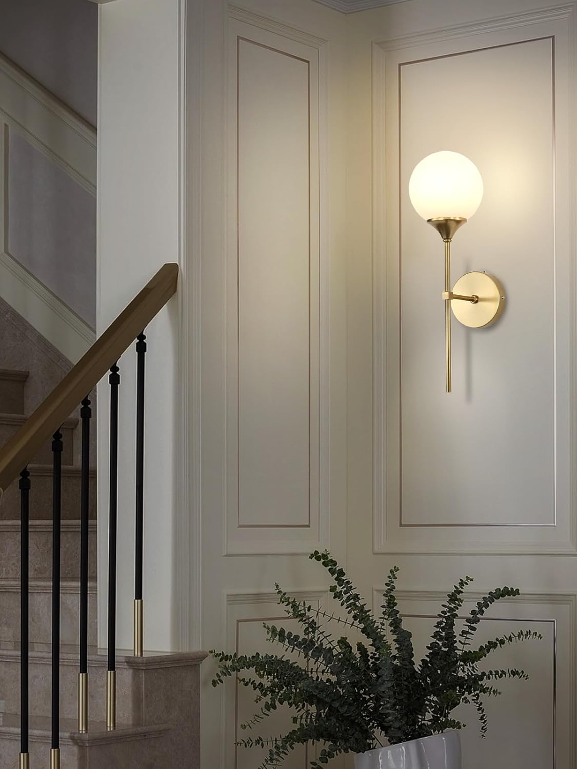 Golden Wall lamp Glass Ball, Modern Wall Sconces LED for Living Room Bedroom Bedside Restaurant Bathroom Corridor Aisle Lighting