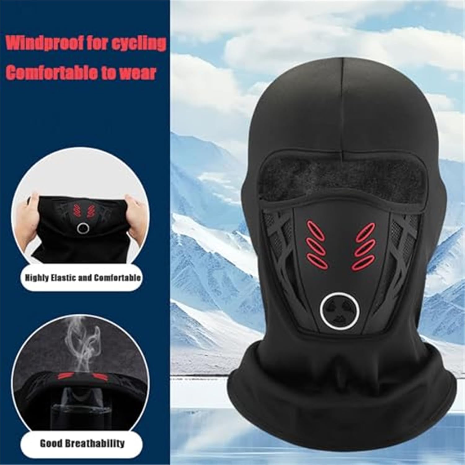 Winter Rider Warm Anti-Haze Balaclava, Winter Rider Face Mask, Warm Anti-Haze Face Mask for Cold Weather Protection