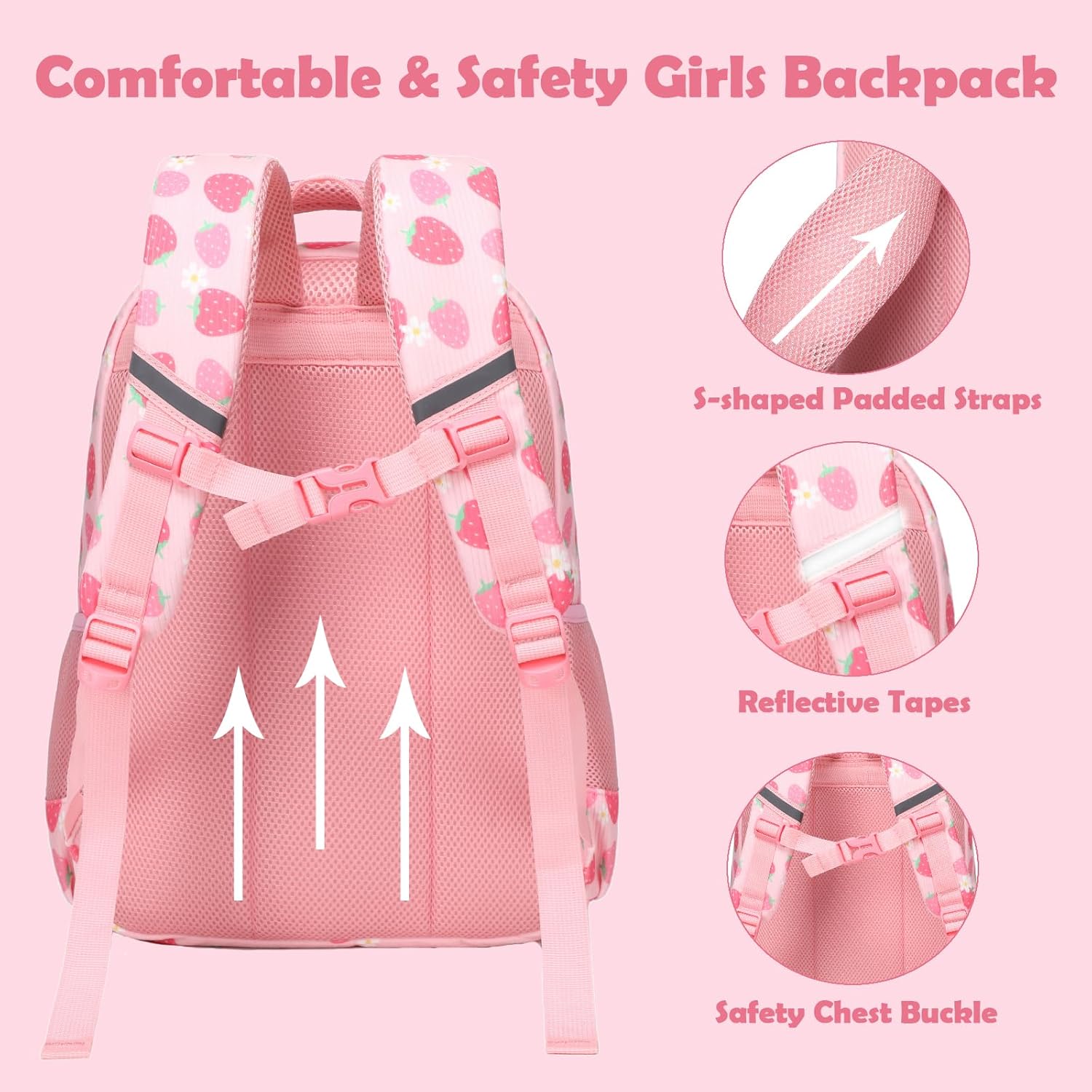 Kimwadalh School Backpack for Girls, Backpack with Lunch Box Pencil Case for Preschool Elementary High School Girls Boys
