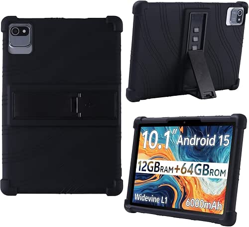 Silicone Case for 10.1 inch Android 15 Tablet,Soft Friendly Cover