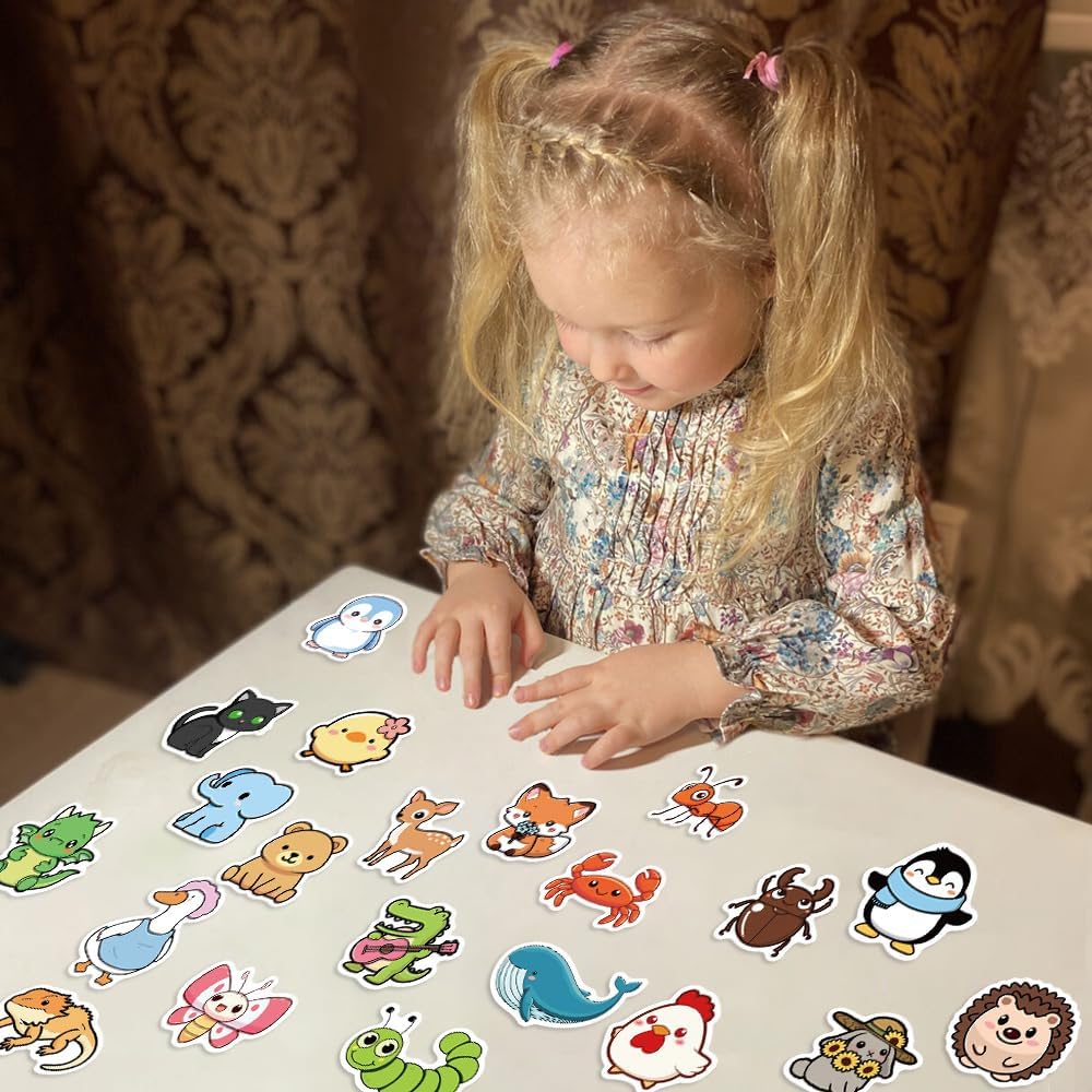 Sticker for Water Bottles 300Pcs Vinyl Cute Cartoon Animal Sticker Waterproof Decals for Laptop Book Readers Water Bottles Journal Scrapbook