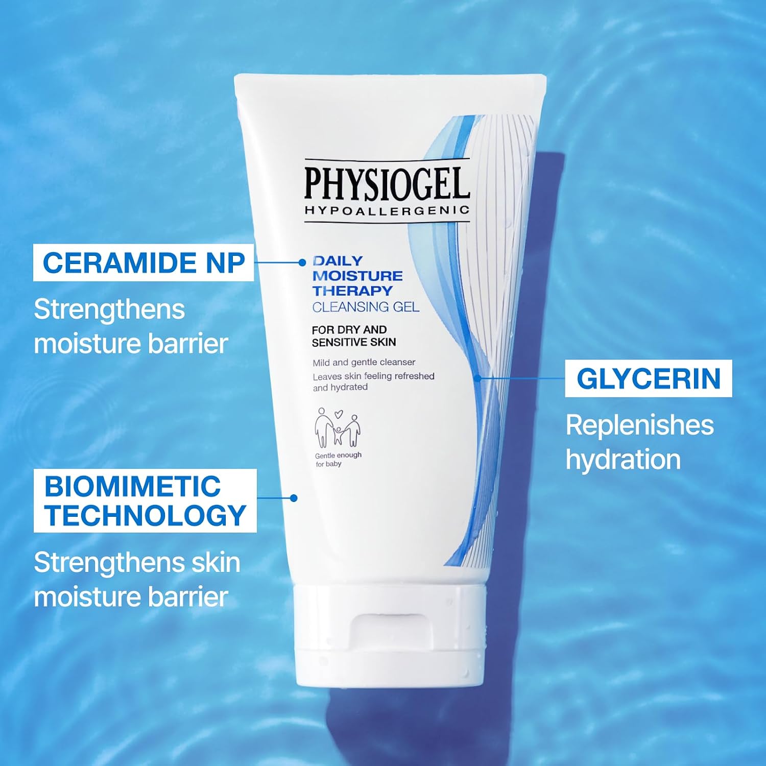PHYSIOGEL Daily Moisture Therapy Facial Cleansing Gel, Face Wash, 5 fl. oz. image 4