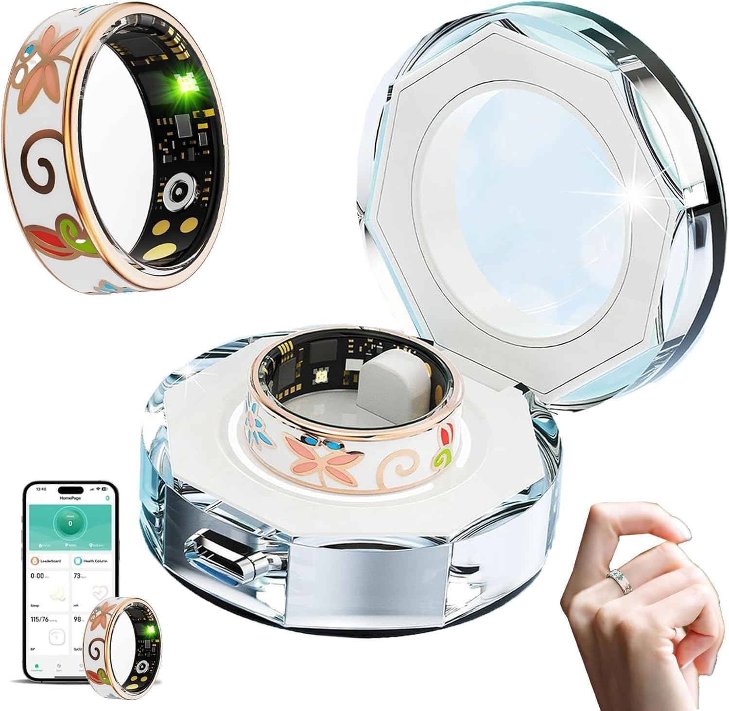 FROVOL Oracle Smart Ring, 2026 New Oracle Ring for Women Men, IP68 Waterproof Health Fitness Trackerr Ring, Sleep & Activity Monitor,Wireless Charging, Remote Photography, No Monthly Fees