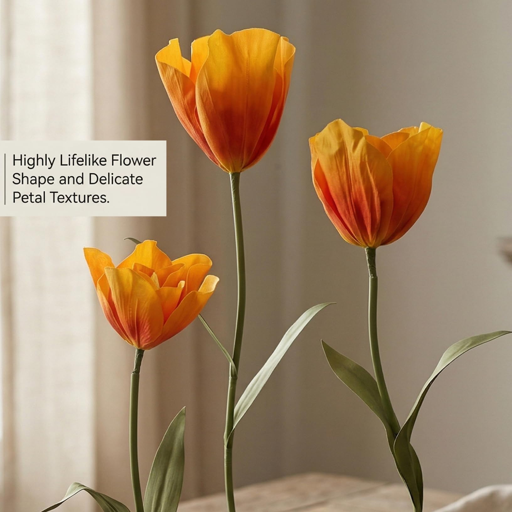 Große Blumen für Dekorationen, Riesige künstliche Blumen, 3 teiliges stehendes Blumenarrangement mit Sockel für Hochzeiten, Schaufensterdekorationen, Fotoshootings, Gelb orange Riesenblumen, Groß