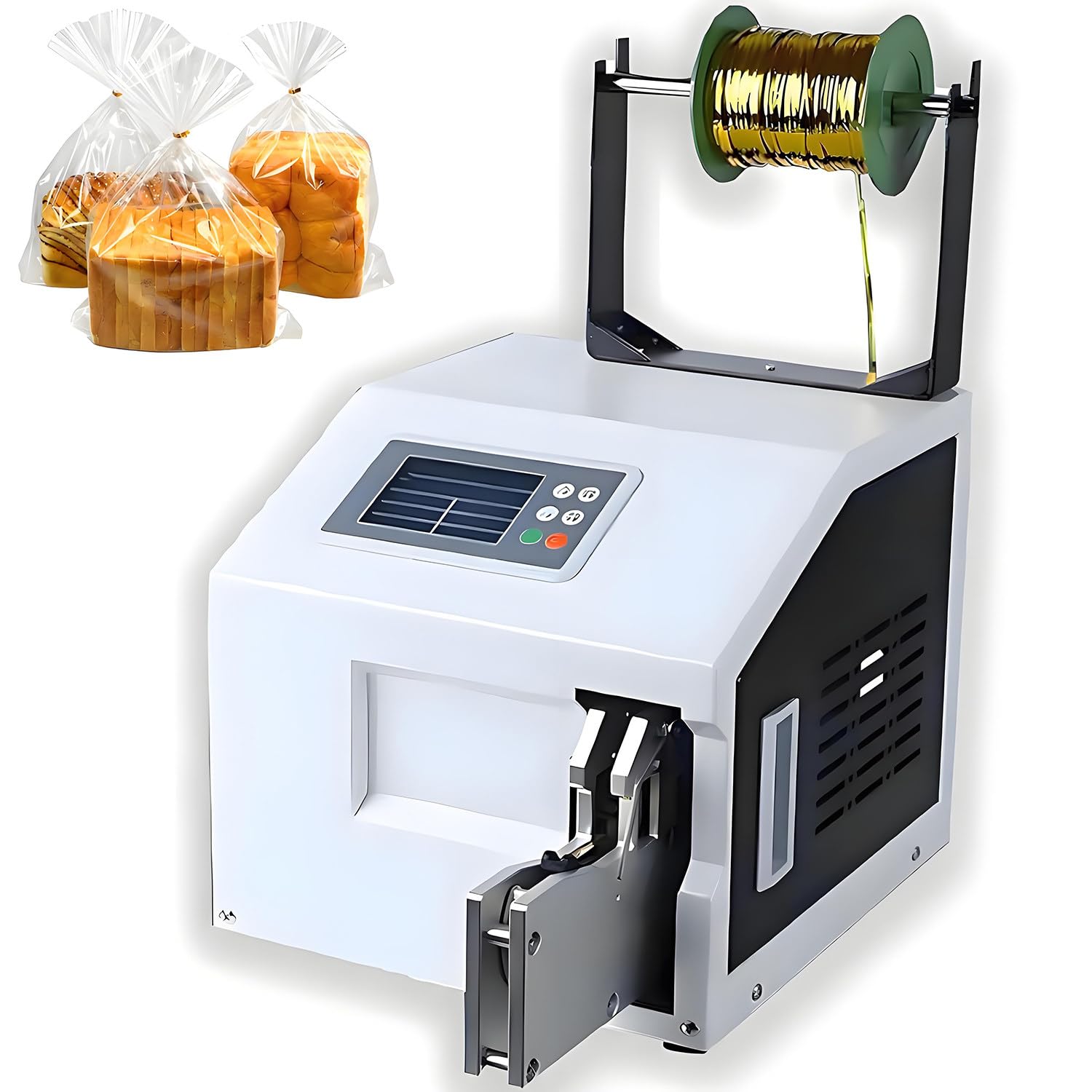 ASerZenith Automatic Twist Tie Machine, Electric Bag Closure, 0.19-1.18In Diameter, Wire Tie Sealer For Food, Bread, Candy,A