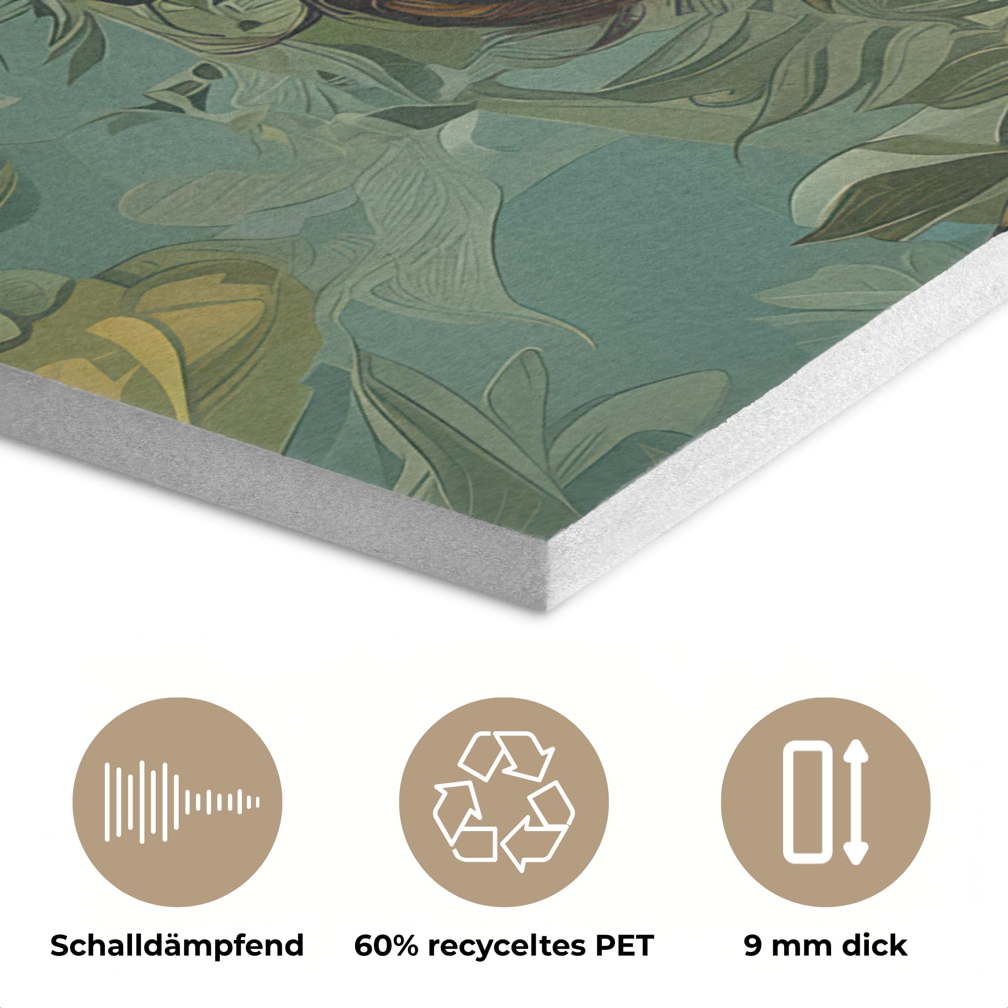 MuchoWow Bilder aus Filz 100x70 cm Wandbild Kunstdruck Blumen Schmetterlinge Natur Vintage Deko