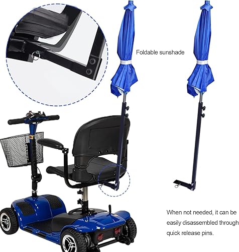 Miniatura 2 de Toldo parasol para scooters de movilidad, paraguas convertible para lluvia, accesorio superior