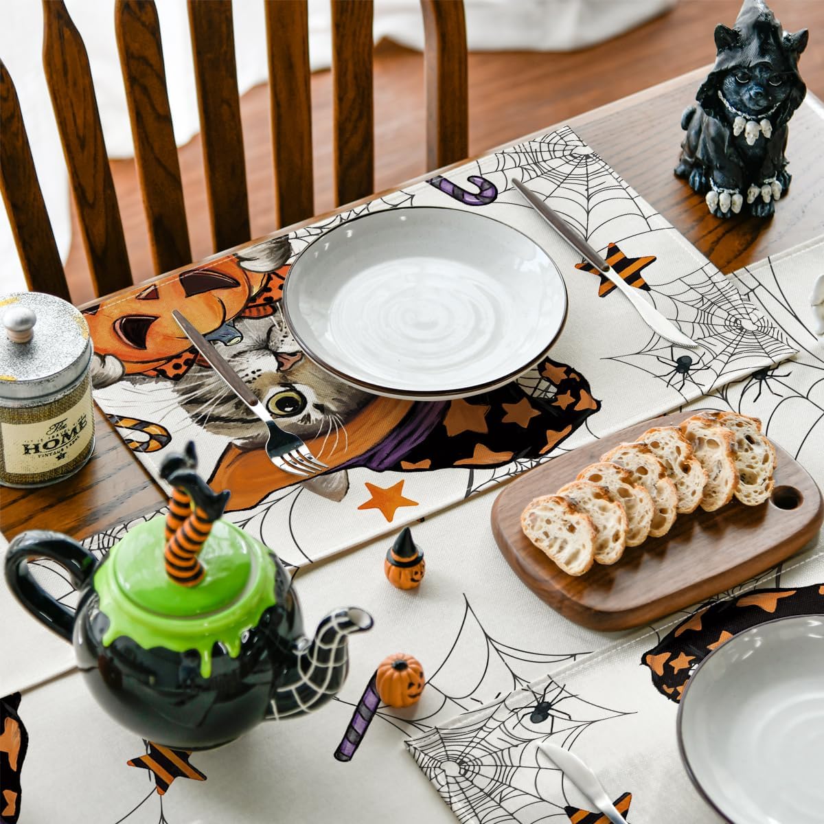 Artoid Mode Set di 6 tovagliette a forma di cono di pino, foglie di Natale, invernali, per cucina, festa, decorazione, 30x45 cm, lavabili, decorazione da tavolo