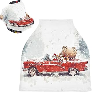 Sevdomey Funda de asiento de coche de lactancia para bebés recién nacidos, multiusos, suave, transpirable, para lactancia, color rojo vintage