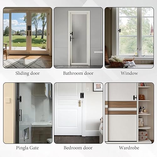 Miniatura 5 de Pestillo para puerta, 2 piezas, cerradura de puerta corrediza de granero de bolsillo con giro de 90180, protege la privacidad, adecuado para