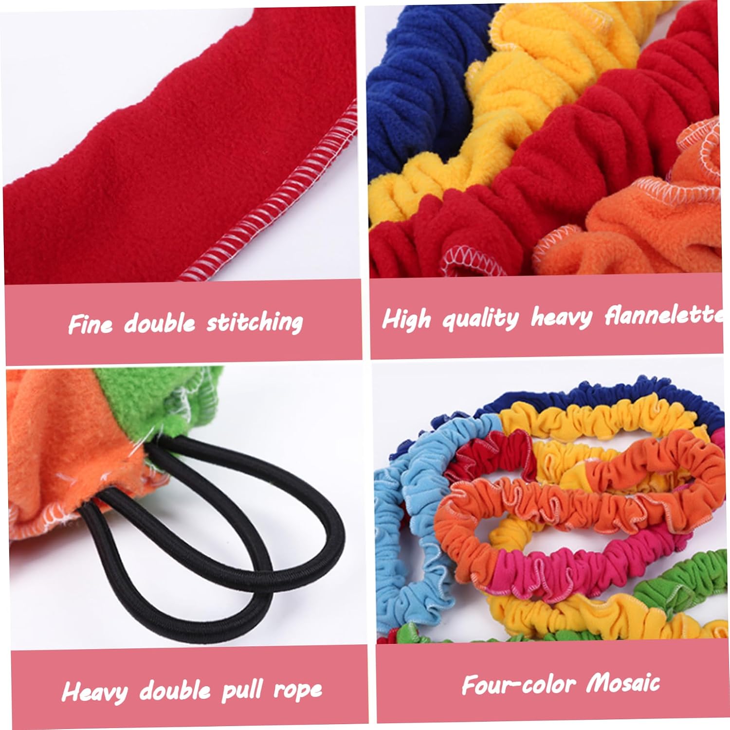 Cooperative Stretchy Band Elastic 118.11in Colorful Portable of War Rope Tear Resistant Fleece Exercise Bands for Group Activities Party Games, Fits 4 People, Resistance Bands Resistance image 2