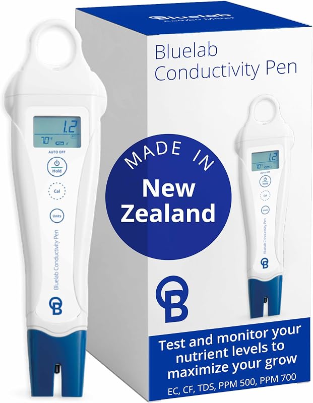 Bluelab PENCON Pluma de conductividad y medidor TDS digital, probador de agua para temperatura y nutrientes (CF, EC, PPM 500, PPM 700), kit de prueba TDS para sistema hidropónico y cultivo de plantas de interior
