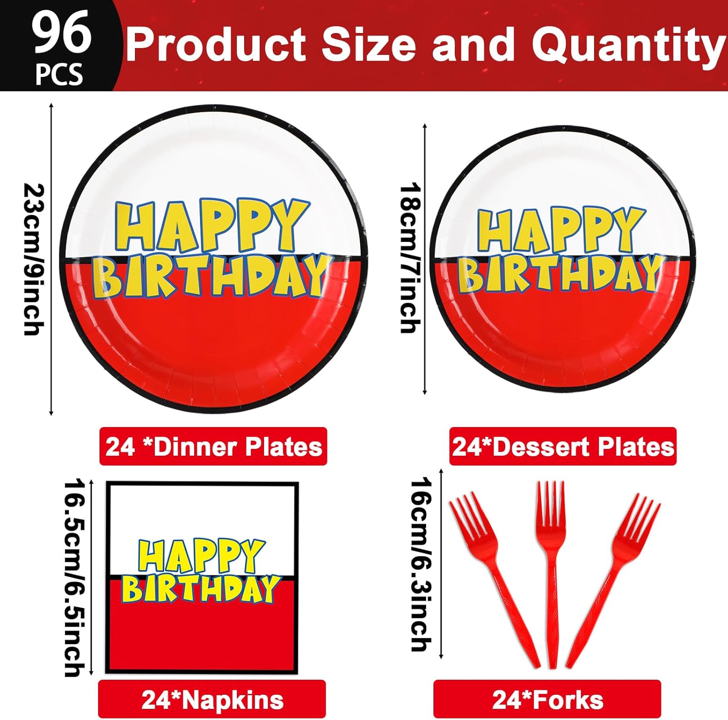 96PCS Cartoon Ball Parties Tableware Happy Birthday Party Decorations Cartoons Animation Party Plates Napkins Cartoon Animation Dinnerware Set Game Themed Table Decor for Kid Birthday Parties Supplies image 2 of 7 B0F6LVZXGC