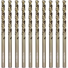 5/32" Cobalt Drill Bit 10 Pack M35 High Speed Steel Bits Jobber Length for Hardened Metal, Stainless Steel, Cast Iron 4mm
