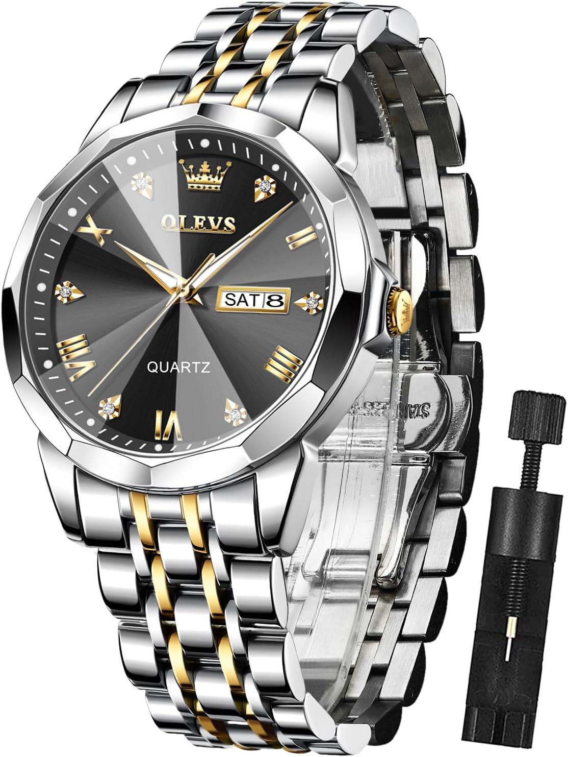 OLEVS Relógio Masculino Quartzo Analógico Clássico para Trabalho - Pulseira em Aço Inoxidável, à Prova D'água 30M Mostrador Luminoso Presente Executivo OLEVS Relógio Masculino Quartzo Analógico Clássico para Trabalho - Pulseira em Aço Inoxidável, à Prova D'água 30M Mostrador Luminoso Presente Executivo