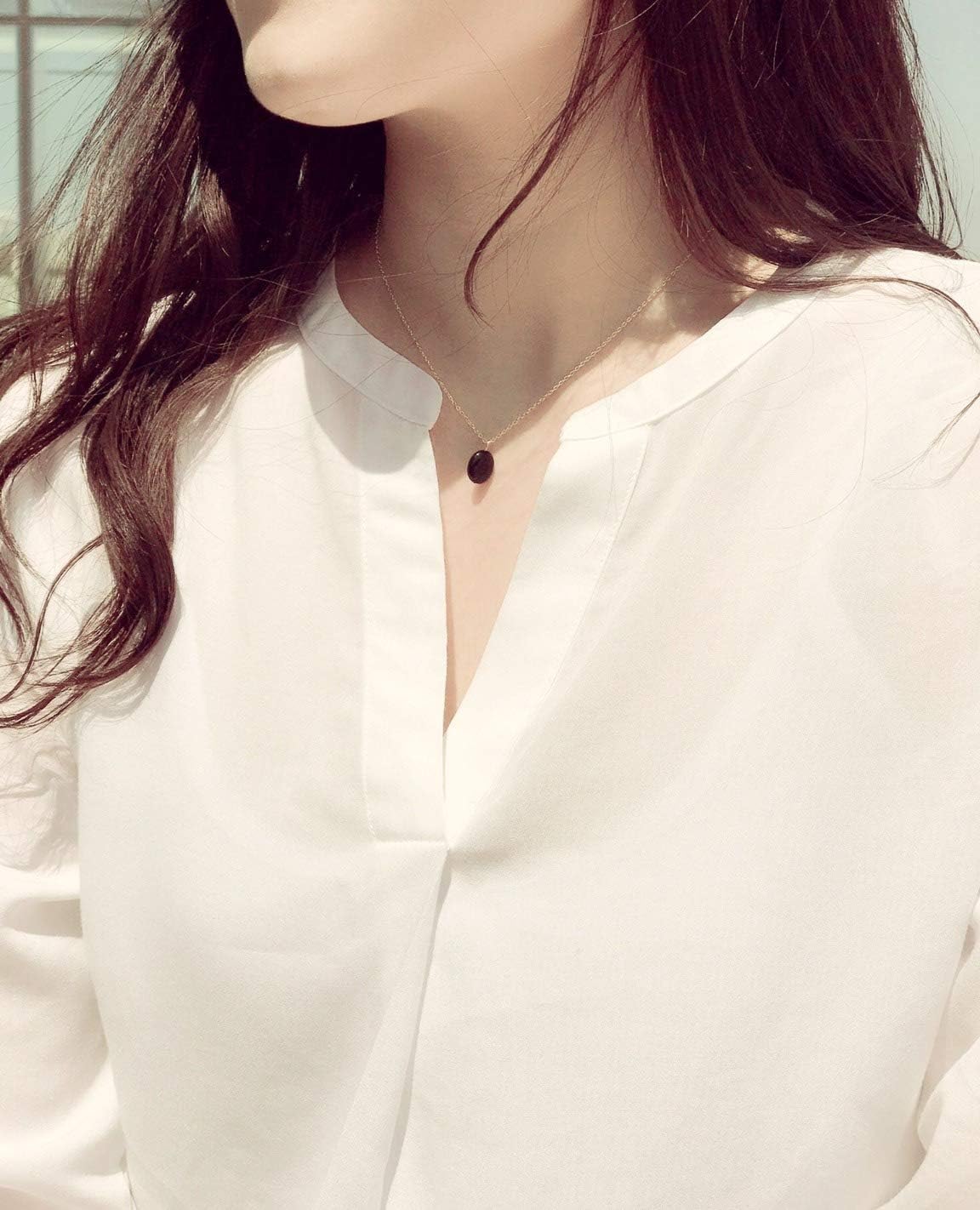 [Premium Gemstone] Onyx necklace, Best friend necklace, BFF Necklace, friendship necklace, Gold dainty necklace, pink necklace, natural stone, Birth stone