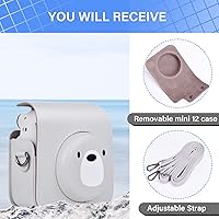 Vista 80 de Rieibi Funda para cámara compatible con Fuji Instax Mini 12 – Funda de transporte para cámara instantánea Fujifilm Instax Mini 12 – Mini 12 Funda