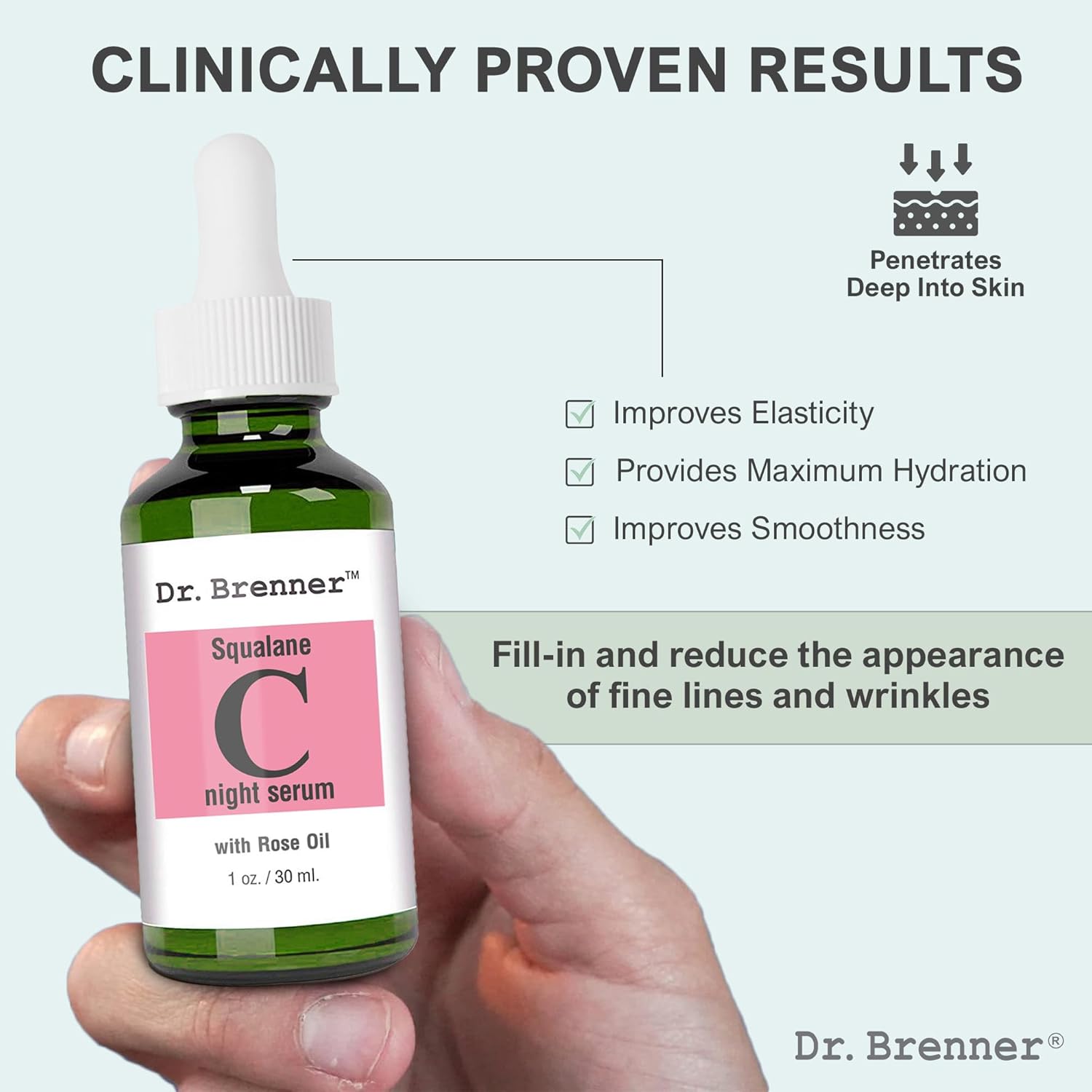 Vitamin C Serum (Tetrahexyldecyl Ascorbate) Night Oil Treatment With Squalane and Pure Rose Oil for Firmer, Glowing Skin, by Dr. Brenner 1 oz. - Image 4