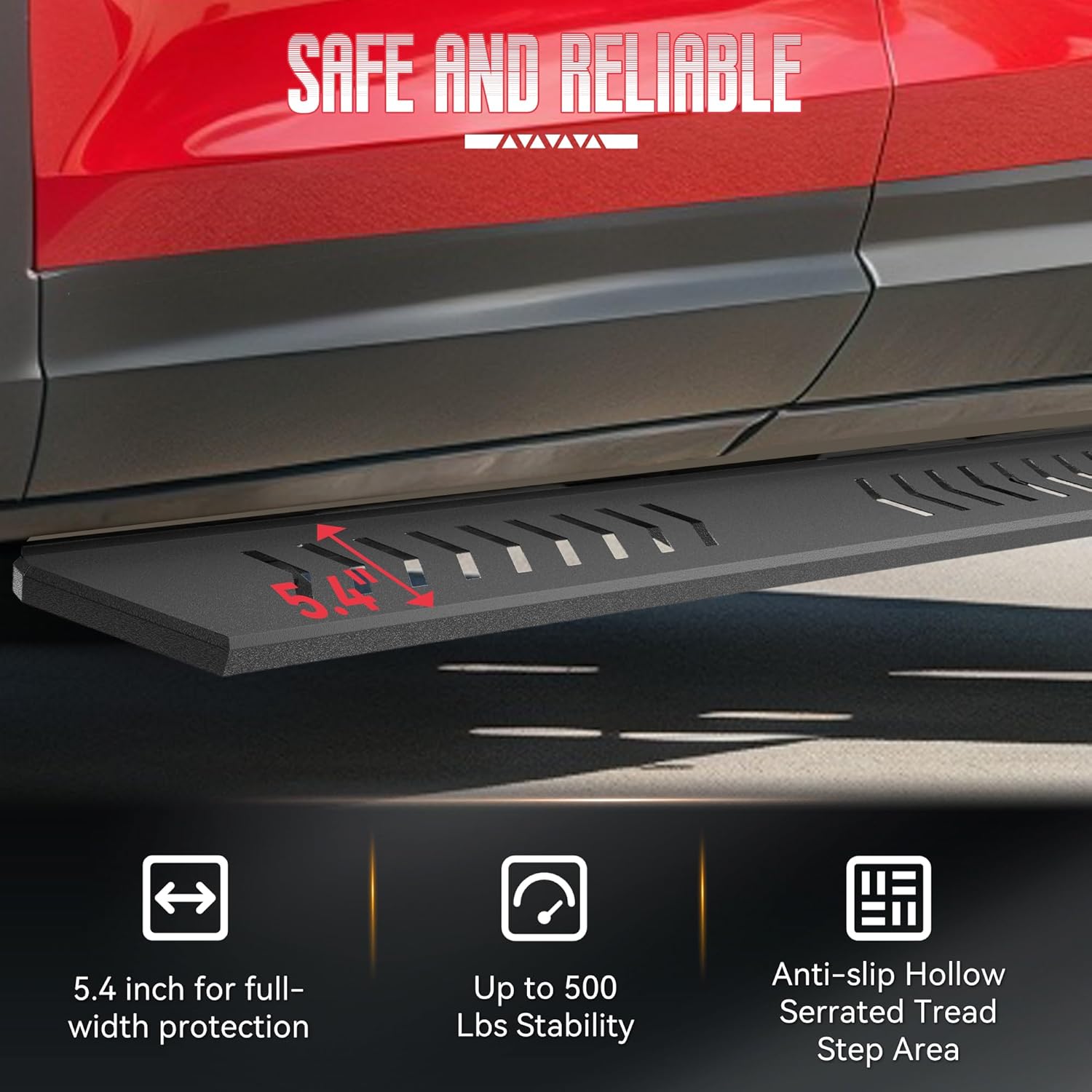 Running Boards Fit for Honda Ridgeline Crew Cab 2017 2018 2019 2020 2021 2022 2023 2024 2025,Heavy-Duty Carbon Steel Side Steps for Ridgeline, 5.4" Textured Black Step Bars Nerf Bars