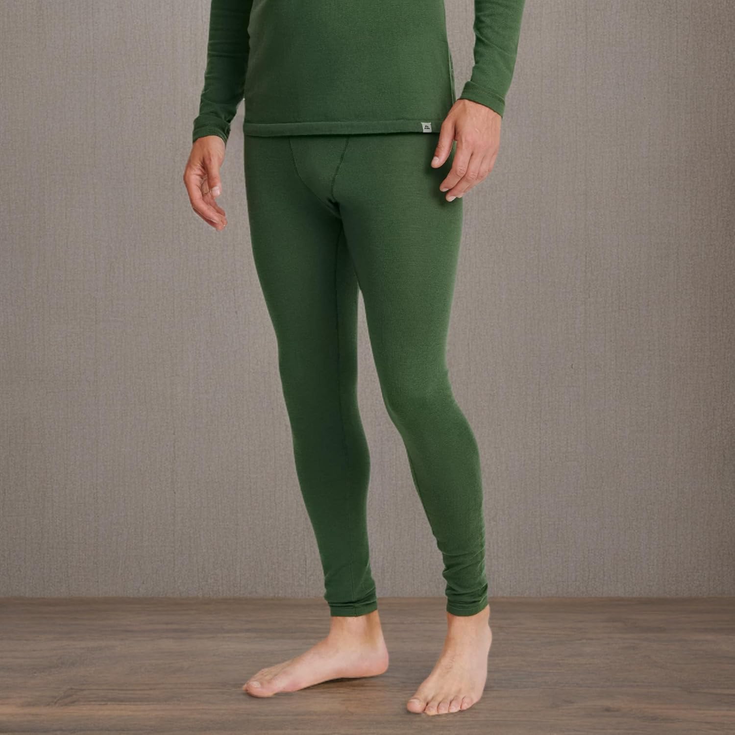 DANISH ENDURANCE Merino Wool Base Layer Pants for Men, Thermal Long Johns, Green, XL - Image 6