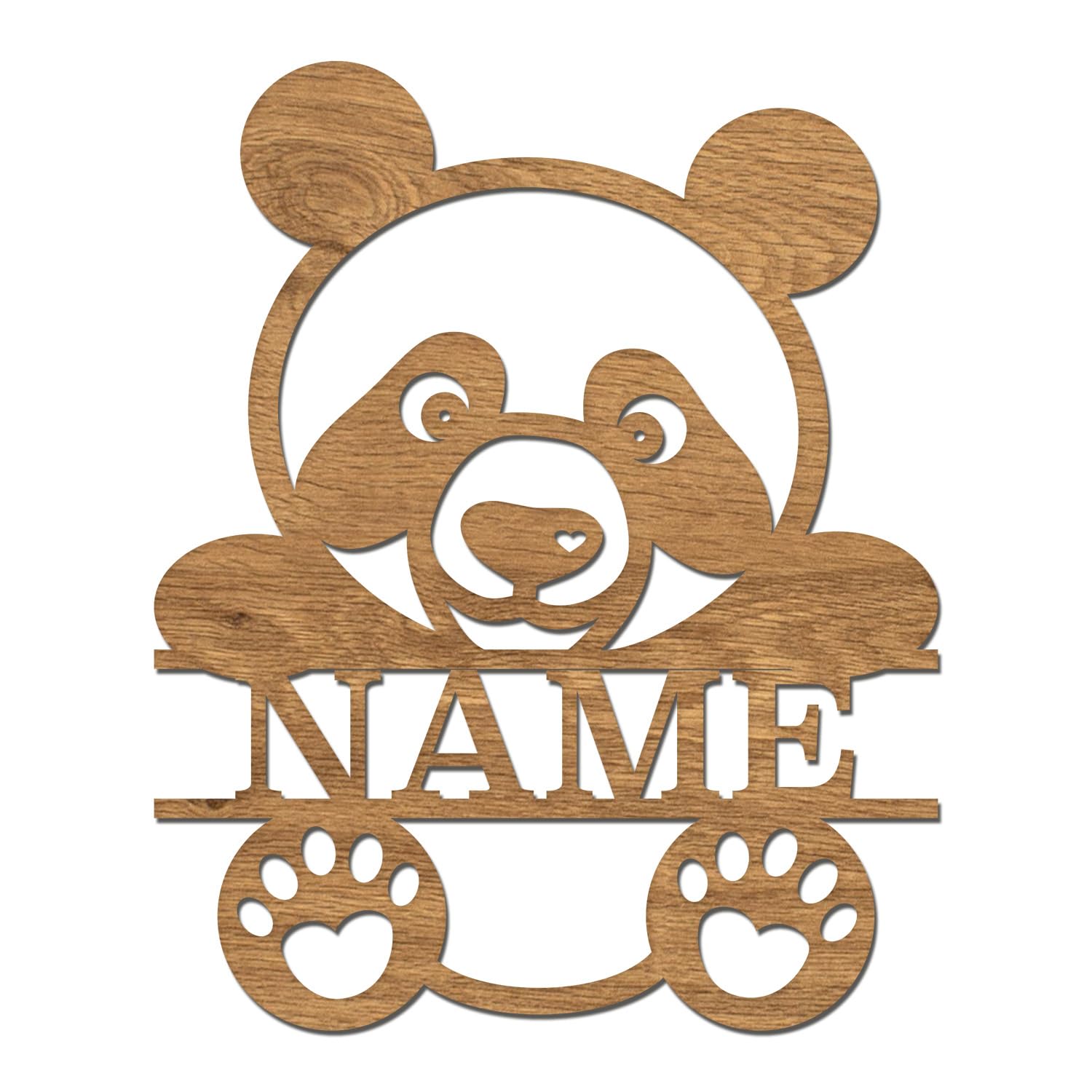 codiarts. Namensschild, Wandbild, Kinderzimmer, Kindertür, personalisierbar mit Namen, selbstklebend (Panda)