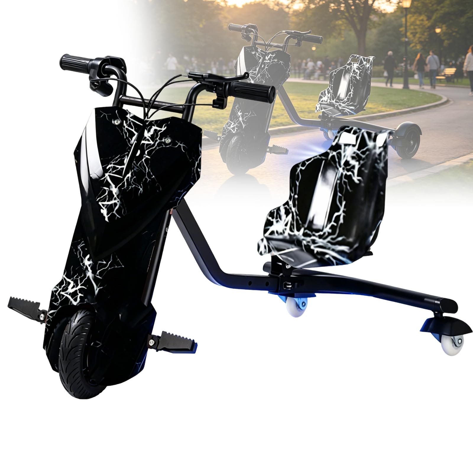 Gavscient Electric Drifting Scooter for Kids - 3-Wheel 360° Drift Action | 20 KM/H Max Speed | Bluetooth Speaker & Triple LED Lights 6-inch-C