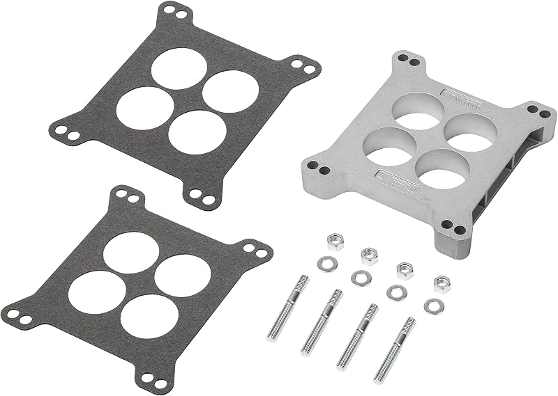 Espaçador de carburador Mr. Gasket 6006 com 4 furos, 2,54 cm, prata – 1 unidade
