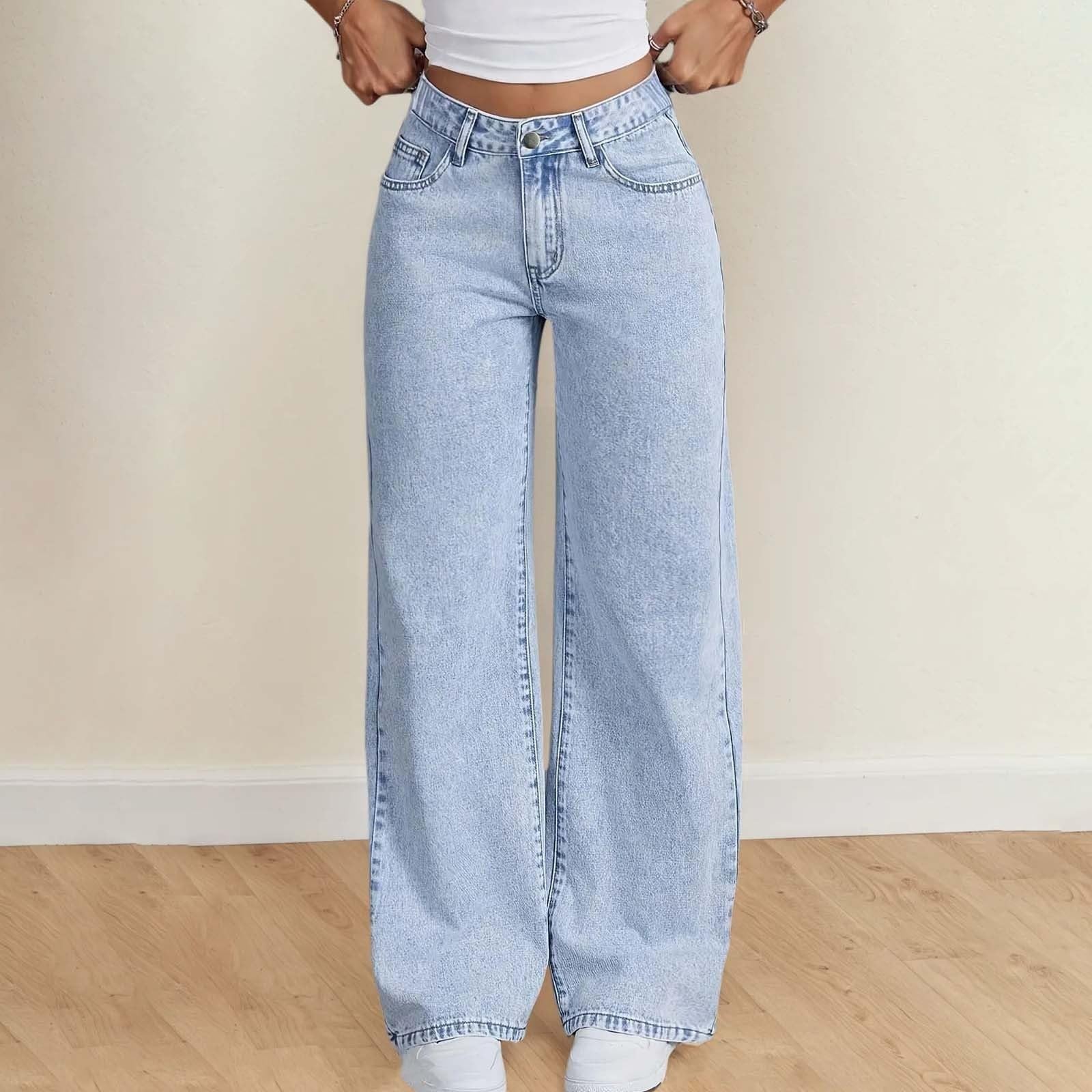 Générique Pantalon ado Fille, à nœud pour, Jambes Larges, Pantalon Ample en Denim, Joli Pantalon Taille Haute, décontracté, Streetwear, pour Enfants de 12 à 16 Ans Shorts 5 Ans